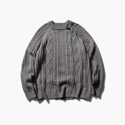 Thicken Japanese Retro Sweater Mens 2024 New College Couples Casual Warm Round Neck Pullover Red Simplicity Knitted Jacket Street King Limited
