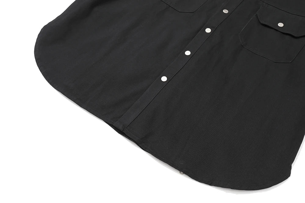 Back Zipper Vibe Style Black Long Sleeve Shirts Jackets for Men Streetwear Y2k Baggy Ropa Hombre Camisas Oversized Loose Coat Street King Limited