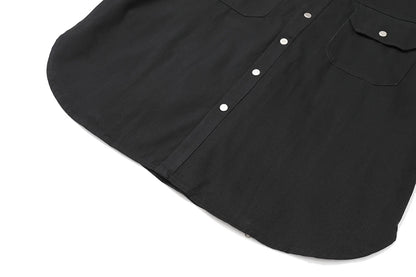Back Zipper Vibe Style Black Long Sleeve Shirts Jackets for Men Streetwear Y2k Baggy Ropa Hombre Camisas Oversized Loose Coat Street King Limited