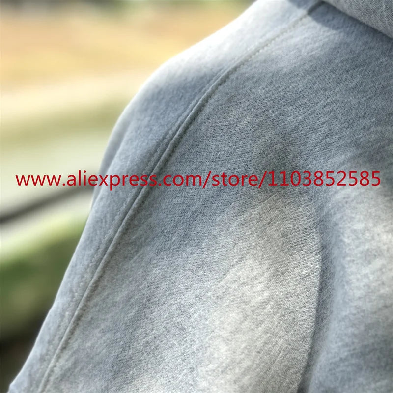 New 2024 Autumn/Winter Vintage Heavy American Hoodie Men's Long Sleeve High Quality Tops High Street Eye Print Casual Fashion Street King Limited