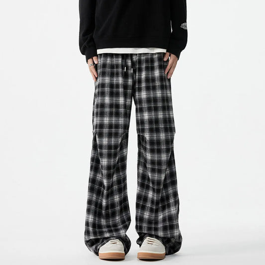 vintage plaid loose casual sport pant men women streetwear fashion hip hop track jogger sweatpants couple plus size trousers streetwear sweatpants