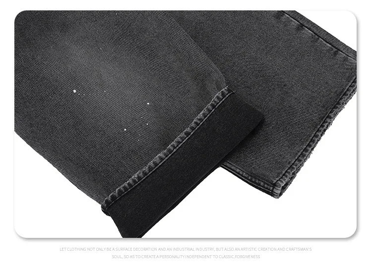 Splashing ink to wash old baggy retro jeans Street King Limited