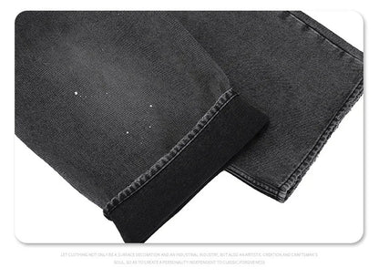 Splashing ink to wash old baggy retro jeans Street King Limited