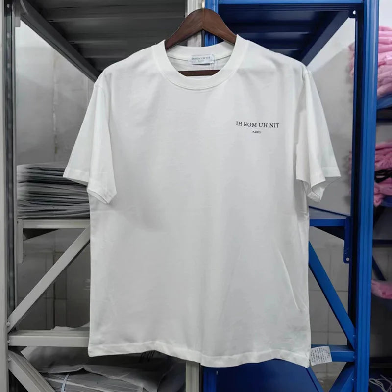 Black White IH NOM UH NIT Short Sleeve Tops Tee Men Woman Best Quality Simplicity Cotton Loose Versatile T Shirts Street King Limited