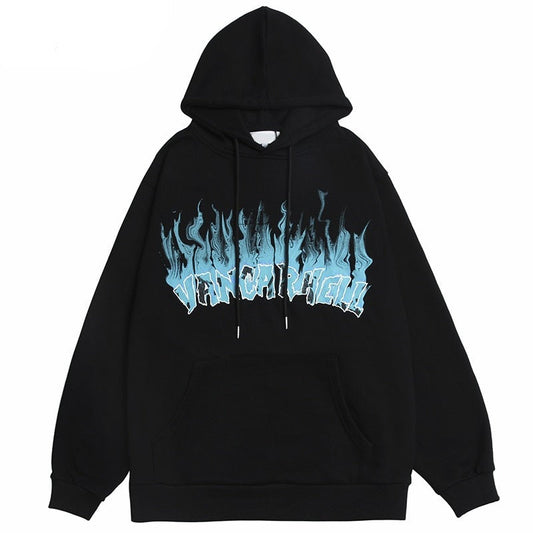 "Blue Smoke" Unisex Men Women Streetwear Graphic Hoodie Daulet Apparel