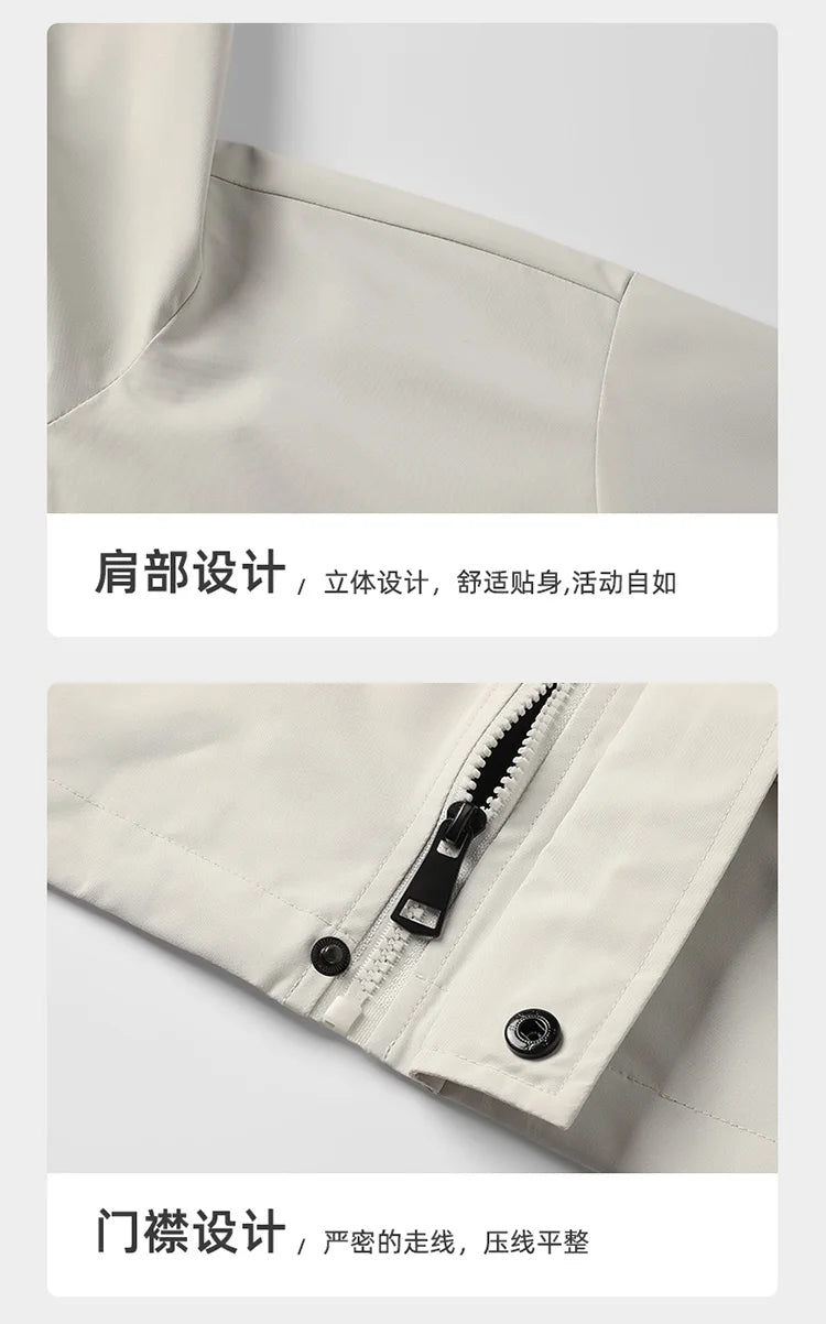 japanese outdoor jackets classic men solid color jacket spring autumn hooded coat basic zipper up windbreaker unisex outerwear unique default style 5337