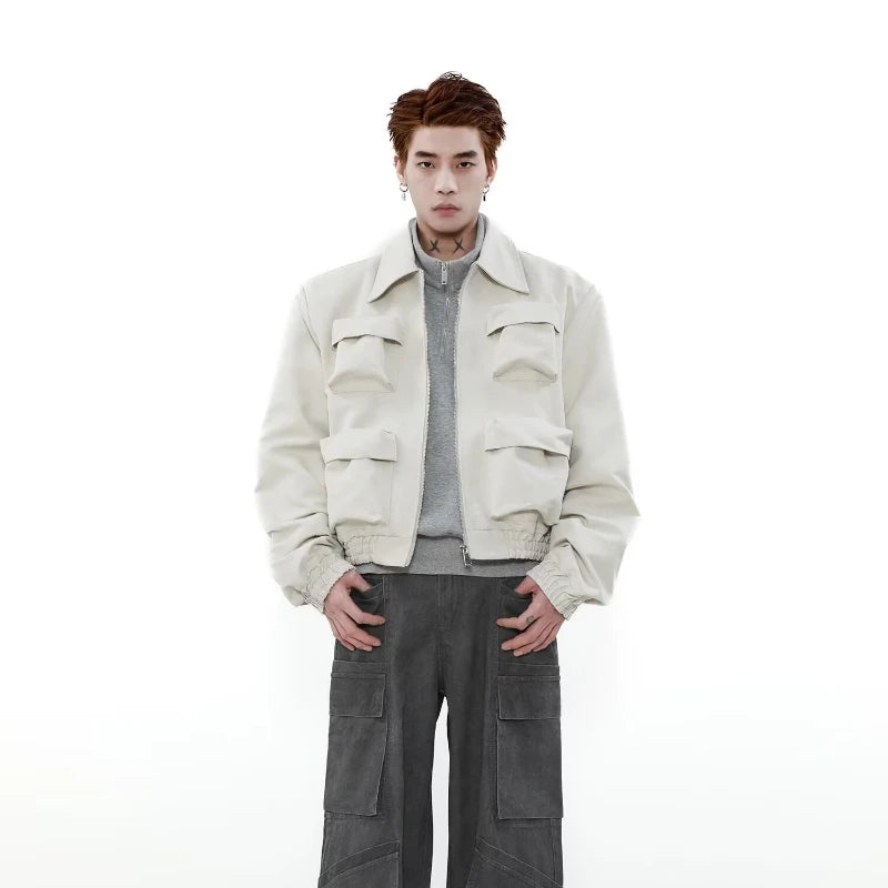 spring american pilot jacket mens street trend three dimensional multi pockets shoulder padded coats high street outwear unisex unique default style 3135
