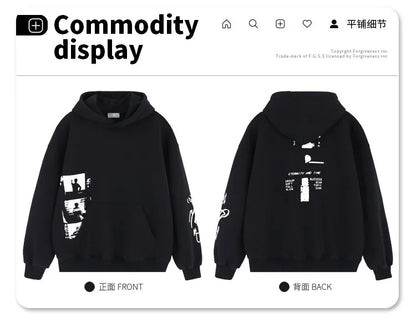 24AW simple printed hoodie Street King Limited