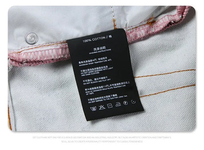 Autumn and winter 2024 new digital printed camo splash ink baggy jeans Street King Limited