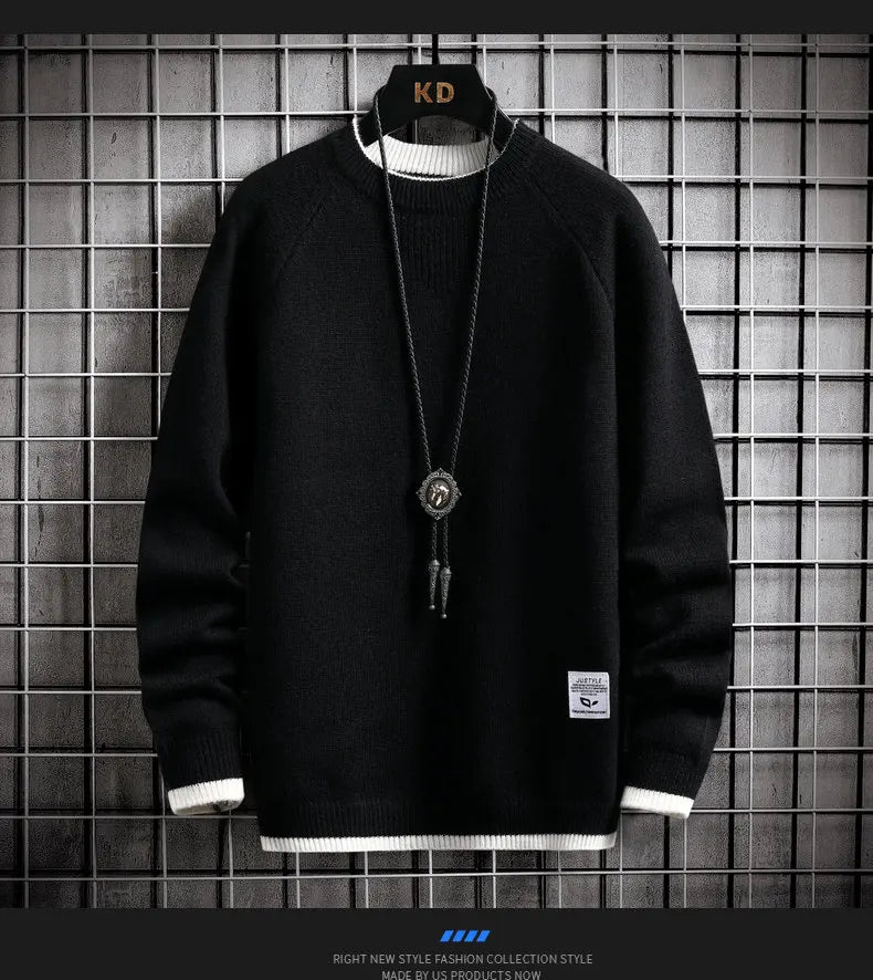 Brand Clothing Men Winter High Quality Knitted Sweaters/Male Slim Fit Solid Color Round Neck Pullover Man Casual Sweaters 3XL Street King Limited