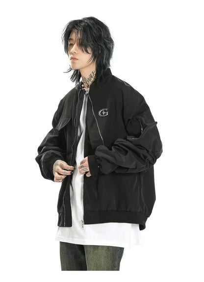american street pilot jacket mens spring irregular trend loose tooling male coats zipper multiple pockets couple baseball jersey unique default style 3304