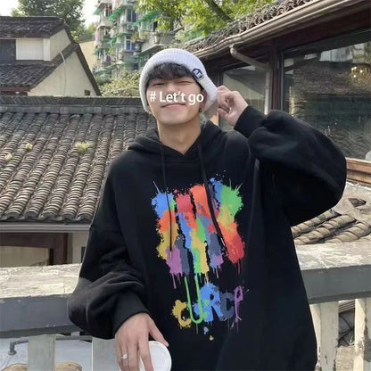 Autumn Graffiti Letter Hooded Sweatshirts Men's Design Graphic Printed Hoodies New Hip Hop Fashion Hoody Y2K Streetwear Clothes Street King Limited