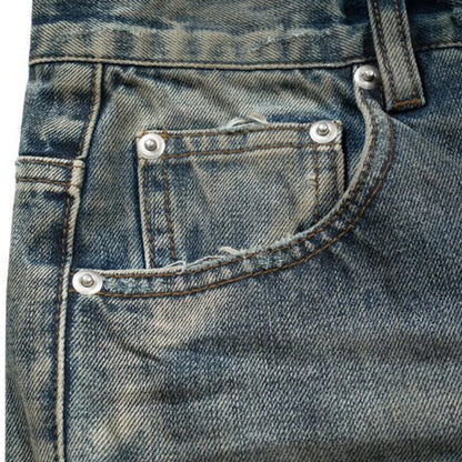 vintage men jeans blue baggy denim pants dirty washed retro loose straight jeans trousers urban skinny jeans