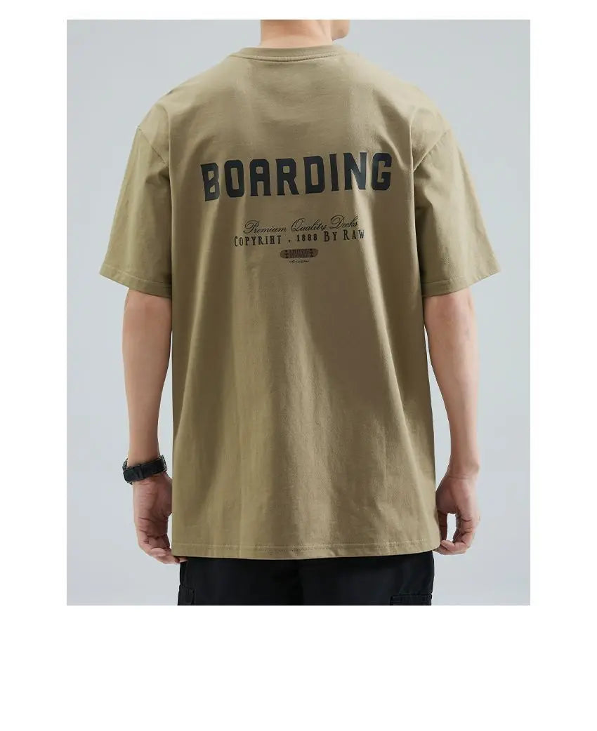 Summer Korean Pure Cotton Round Neck Short-sleeved T-shirt Men's Trendy Y2K Personalized Street Ins Casual Half-sleeved Top Street King Limited