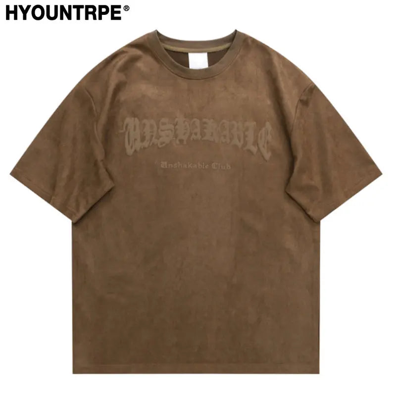 Men Oversized T Shirt Skull Skeleton Printed  Harajuku Streetwear Tshirts Fashion Casual Loose Suede Hip Hop Y2K T-shirt Tops Street King Limited