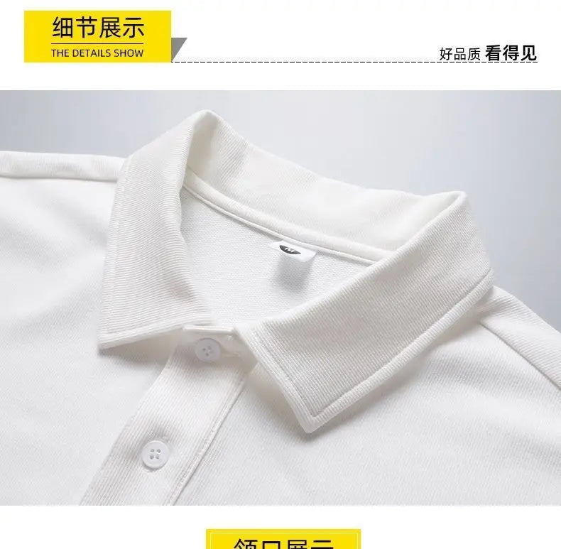 New polo shirt men's contrast color lapel spliced long sleeve t-shirt japanese large size loose sweatshirt bottoming shirt tops Street King Limited