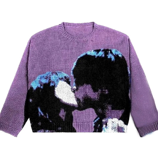 Traf-2024 Women's Sweater zssiibo Official Website Autumn and Winter New Y2K Printed Pattern Couple's Hoodie Women's Wear Street King Limited