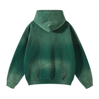 Autumn and Winter Washing Spray Dyeing Baggy Hoodies Distressed Hip Hop Gradient Men's and Women's Oversize Hooded Sweatshirts Street King Limited