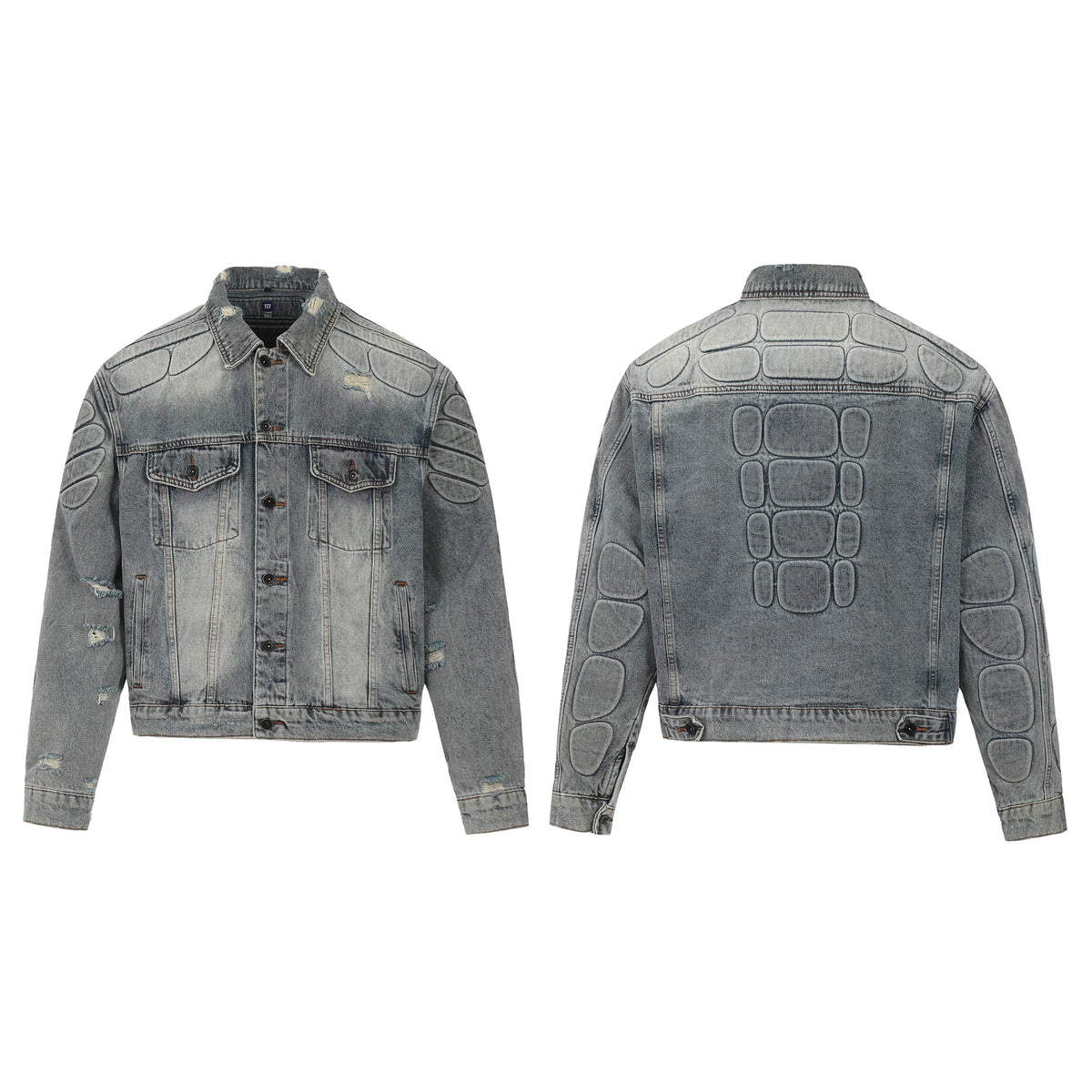 24fw kanye west yzy brand fashion high street heavy weight denim jacket worn quality jacket coat for men unique jeans style 76