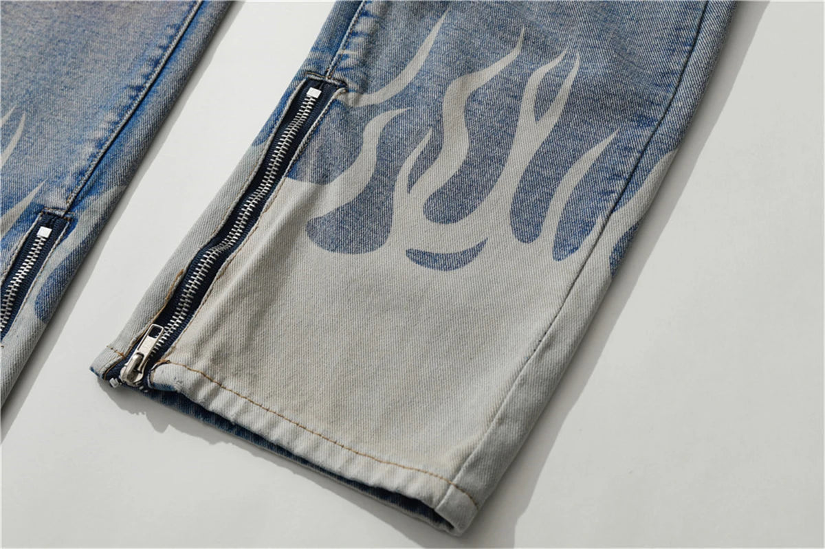Men's Vintage Jeans 2023 New Ripped Holes Straight Denim Pants Streetwear Hip Hop Harajuku Jeans Trousers Street King Limited