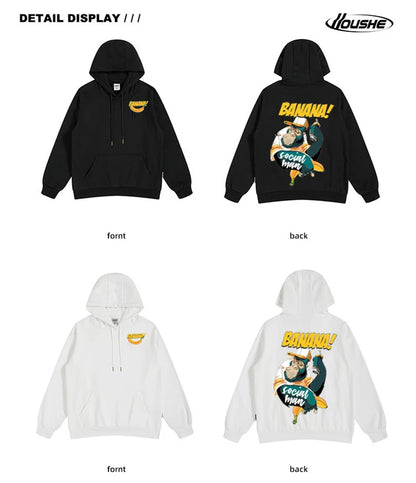 Cartoon Gorilla Banana Graphic Men's Hoodies Autumn Oversized Hip Hop Fashion Hooded Sweatshirts Harajuku Male Casual Y2K Hoodie Street King Limited