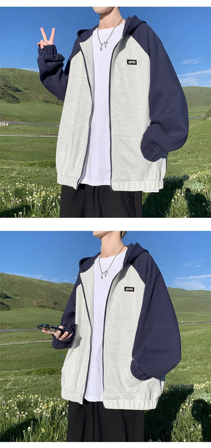 Oversized Flame Graphic Hoodie for Men