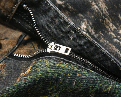 y2k streetwear vintage pantalones hombre trees camouflage jeans cargos for men patchwork straight baggy casual denim trousers 1 unique cargo style 4623