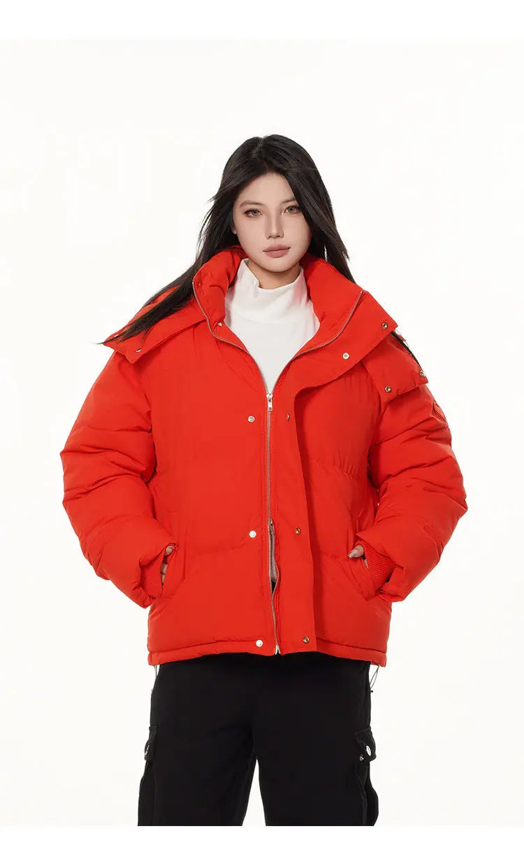 men women winter fashion loose casual cotton padded hooded parkas jacket campus boy gril thicken warm snow coat outerwear unique default style 1092