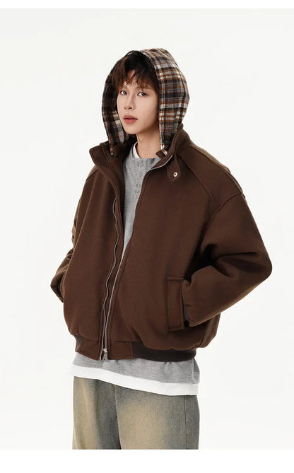 winter cotton padded jacket men women streetwear fashion loose casual hooded woolen bomber parkas jacket thicken coat outerwear unique default style 1027