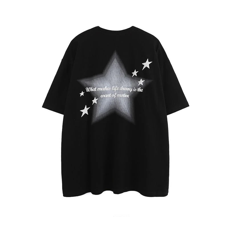 Fashion korean style personality printed graphic T shirt summer men women street hip hop Y2K Simplicity retro oversized T shirt Street King Limited