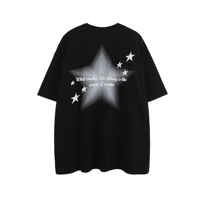 Fashion korean style personality printed graphic T shirt summer men women street hip hop Y2K Simplicity retro oversized T shirt Street King Limited