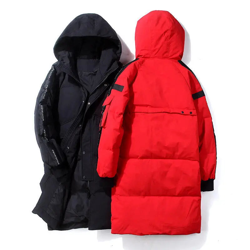 2023 New Winter Men Parka Big Pockets Casual Jacket Hooded Solid Color 2 colors Thicken And Warm hooded Outwear Coat Size 3XL Street King Limited