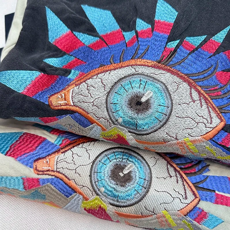 Autumn and winter 2024 new all-seeing eye embroidered hoodie Street King Limited