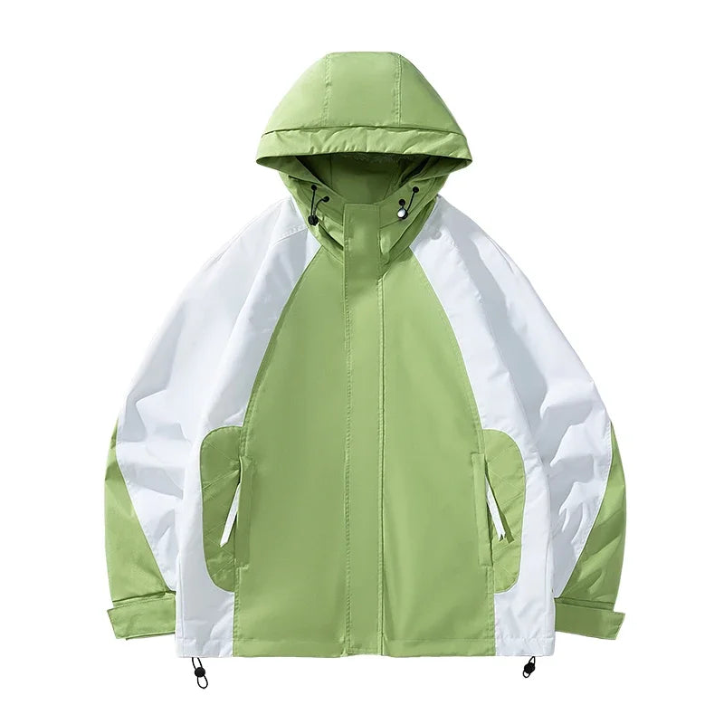 men loose fashion patchwork jacket zip up coats 2024 spring autumn outerwear multi coloured couple windbreaker outdoor coat minimalist street pants