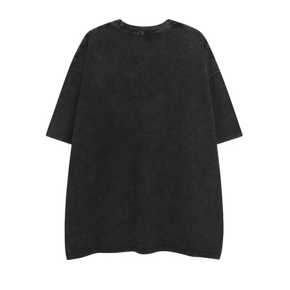 2023 Streetwear T Shirt Skull Skeleton Graphic Hip Hop Oversized T-Shirt Men Cotton Tops Tees Retro Washed Black Tshirt Hipster Street King Limited