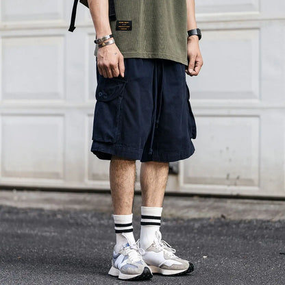 Fashion Men's New Korean Casual Drawstring Sports Shorts Summer Japanese Street Y2K Personalized High-end Sports Retro Overalls Street King Limited