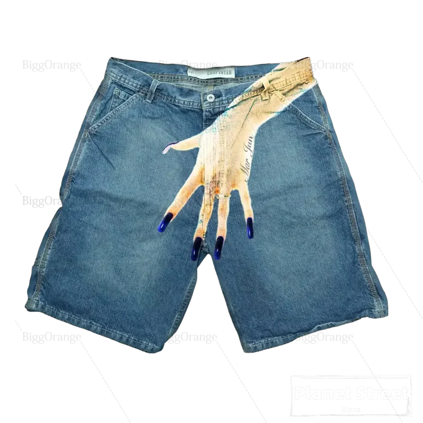 harajuku y2k short baggy jeans palm print graphic pants men fashionstyle denim streetwear gothic sweatpants shorts men clothing streetwear sweatpants