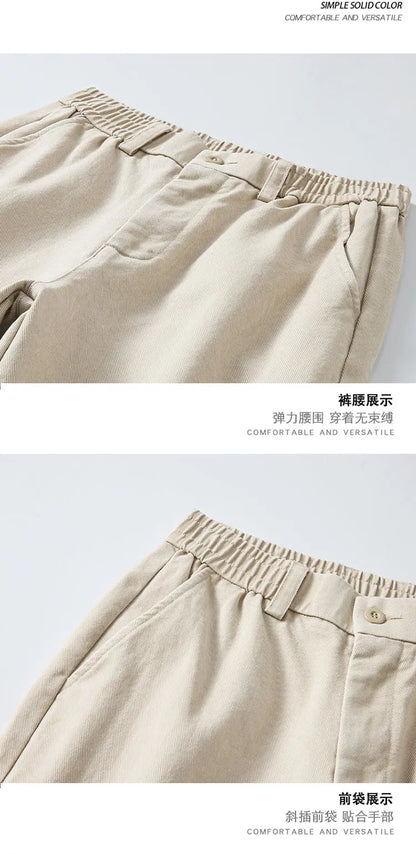 men fashion casual retro pure cotton straight elastic waist plus size loose denim jeans pants man cityboy streetwear trousers unique jeans style 2126