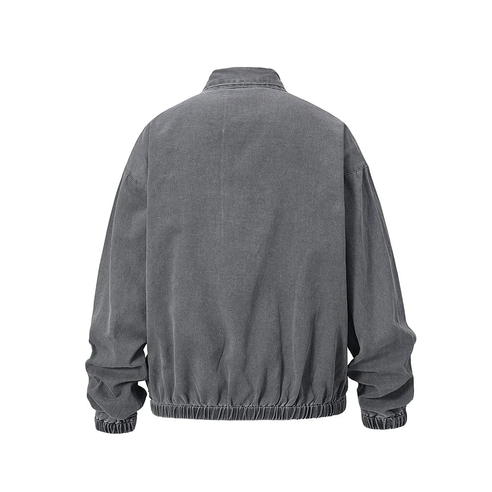high street solid stand washed autumn jacket for men and women windbreaker baggy casual outwear coat oversized loose clothes 1 urban fashion pants