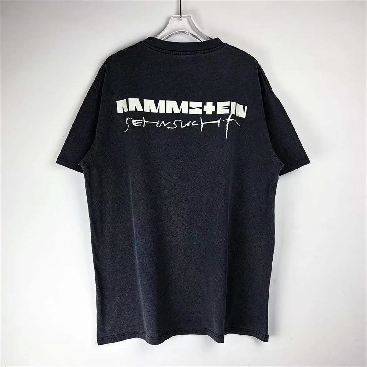 VTG Germany Rock Band Retro Portrait Print Washed Old Casual Oversize Cotton High-Street Tops T-Shirts Street King Limited
