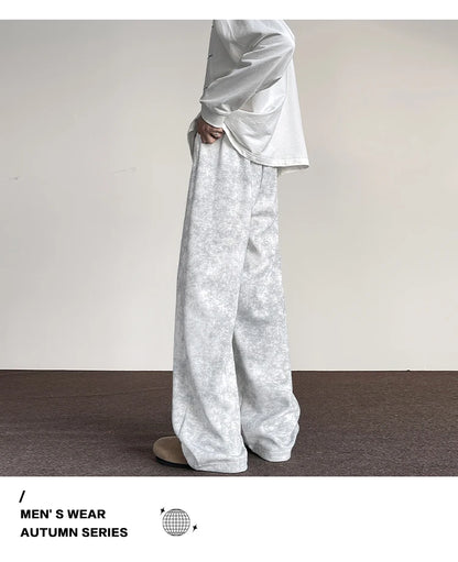 harajuku streetwear tie dye casual pants men women wide leg straight mopping trousers oversize korean fashion drawstring pants unique default style 1315