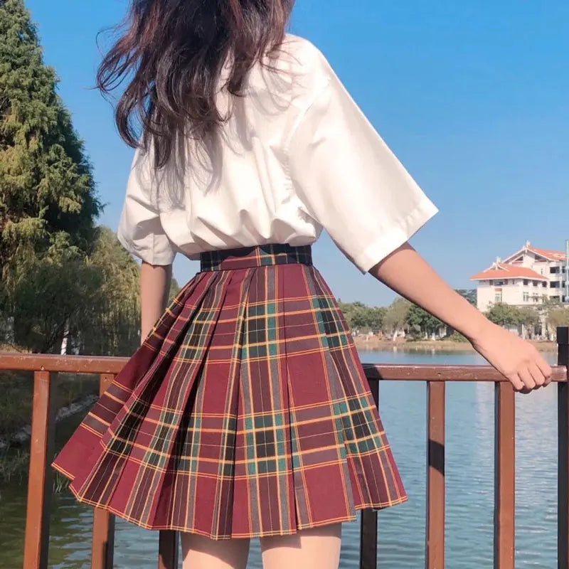 Jk Uniforms Gyaru School Uniform for Girl Student Pleated Skirt Uniform Set Women Short Sleeve Bow Tie Seifuku Japanese Style Street King Limited