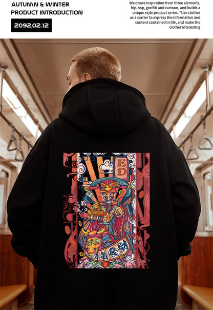 Men's Funny The God Of Wealth Graphic Hoodies 2025 Autumn Hip Hop Print Sweatshirts Hombre Y2K Streetwear Pullovers Hoodie Street King Limited