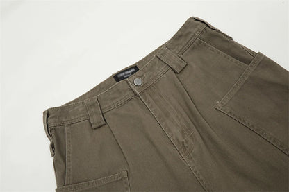american style cargo jeans mens black loose straight denim pants casual baggy jeans trousers unique cargo style 2735