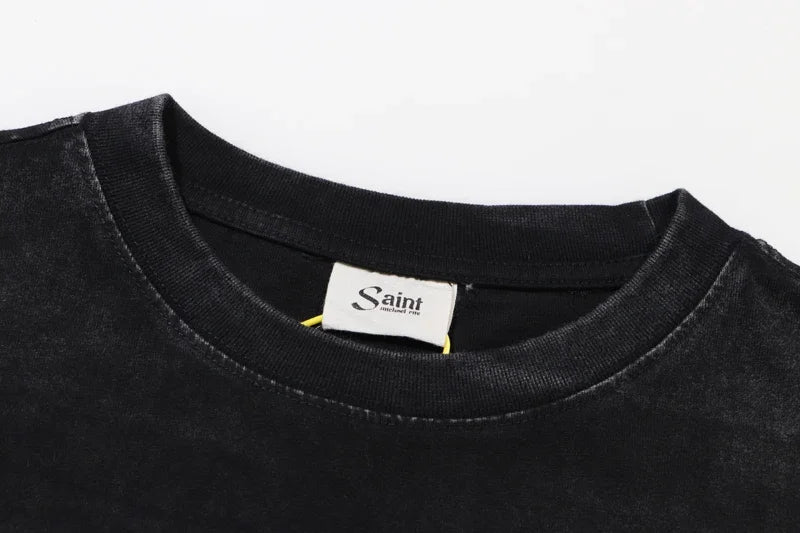 Newest Saint T-shirts Letter Pattern Tops Tee Men Woman Spring Best Quality Casual Crewneck Short Sleeve Street King Limited