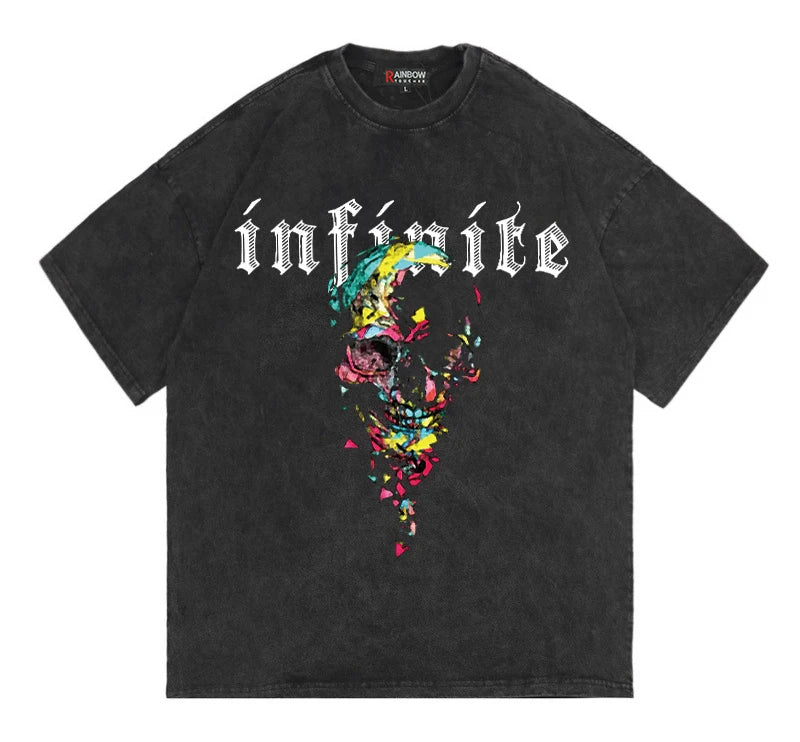Rainbowtouches 2022 Summer Half-Sleeve T-Shirt Unisex High Street Vintage Graphic T Shirts Loose Casual Street Fashion Hip Hop Street King Limited