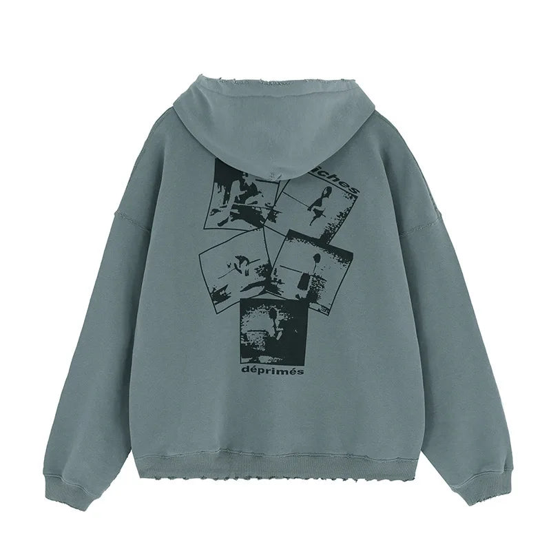 24AW printed fleece hoodie Street King Limited