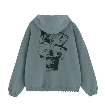 24AW printed fleece hoodie Street King Limited