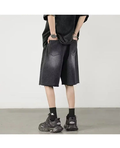 y2k Mens Loose Baggy Denim Short Men Jeans Fashion Streetwear Hip Hop  Male Classic Trend Korean Version  2024 Summer New Street King Limited
