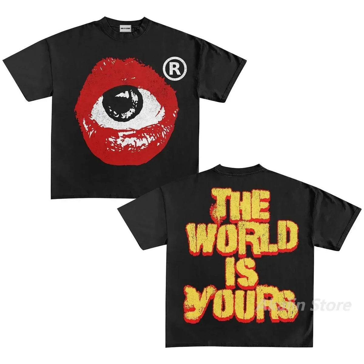 Harajuku big lips graphic t shirts loose y2k tops gothic pop oversized t shirt couples 2024 new sweatshirt goth men clothing Street King Limited